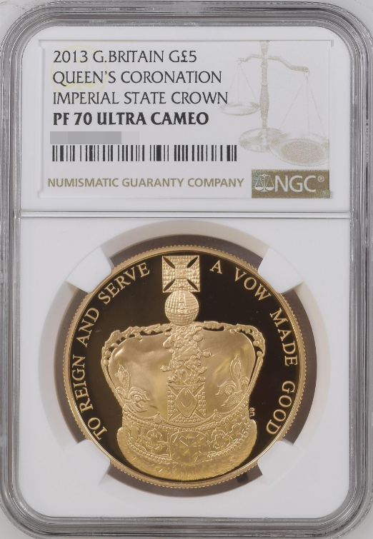 2013 エリザベス2世 戴冠60周年記念 5ポンド銀貨 NGC PF69UC