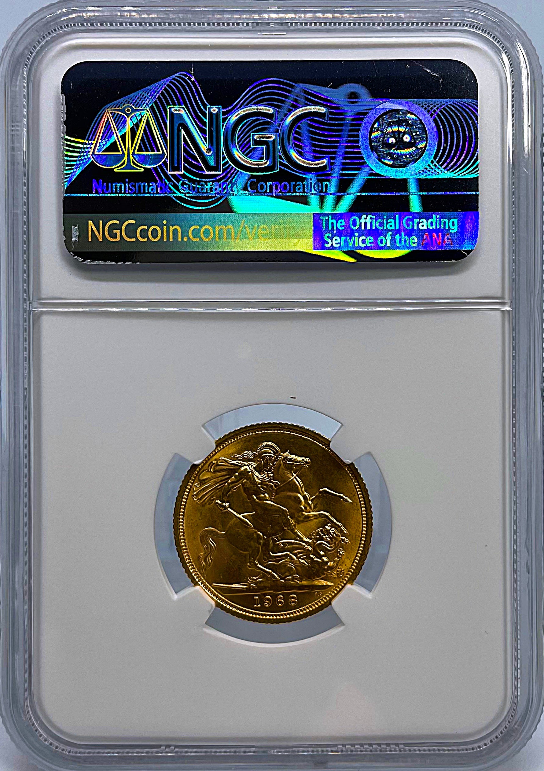 憧れ ☆高鑑定65☆1968年ヤングヤングソブリン金貨 NGC MS 65 