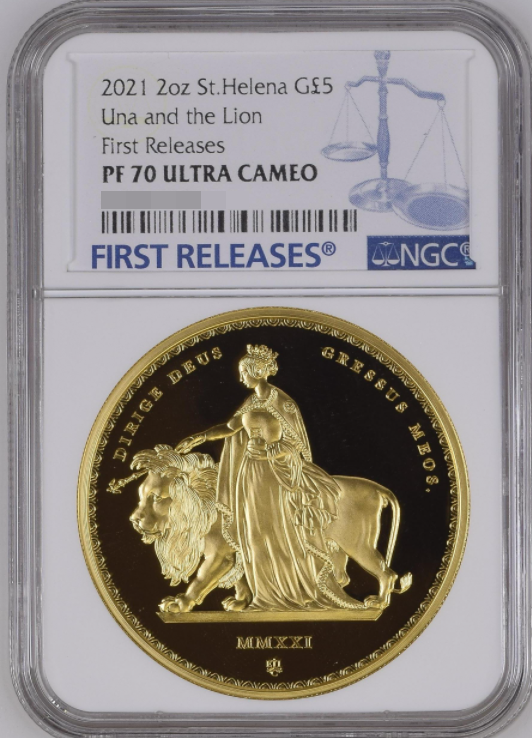 FR PF70 2021 ウナとライオン 銀貨 イギリス セントヘレナ NGCの基準で