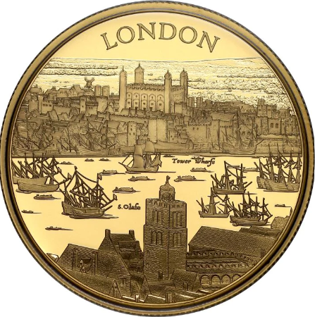 2022年 英国 ロンドン 都市景観 5ポンド プルーフ銀貨 2オンス NGC最高 