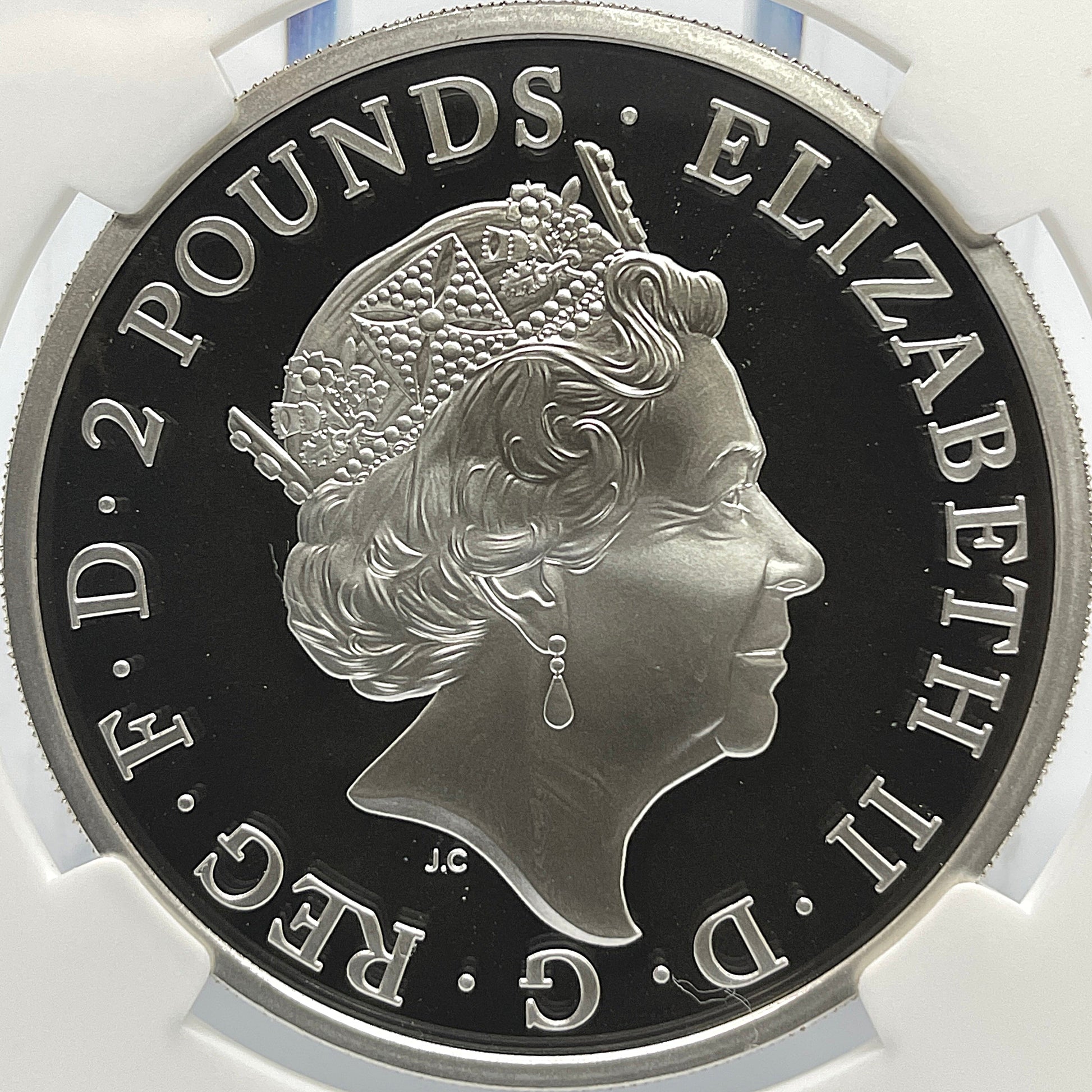 2021年 クイーンズビースト グリフィン 1オンス 2ポンド 銀貨 NGC PF70UC FR イギリス – PROOF COINS