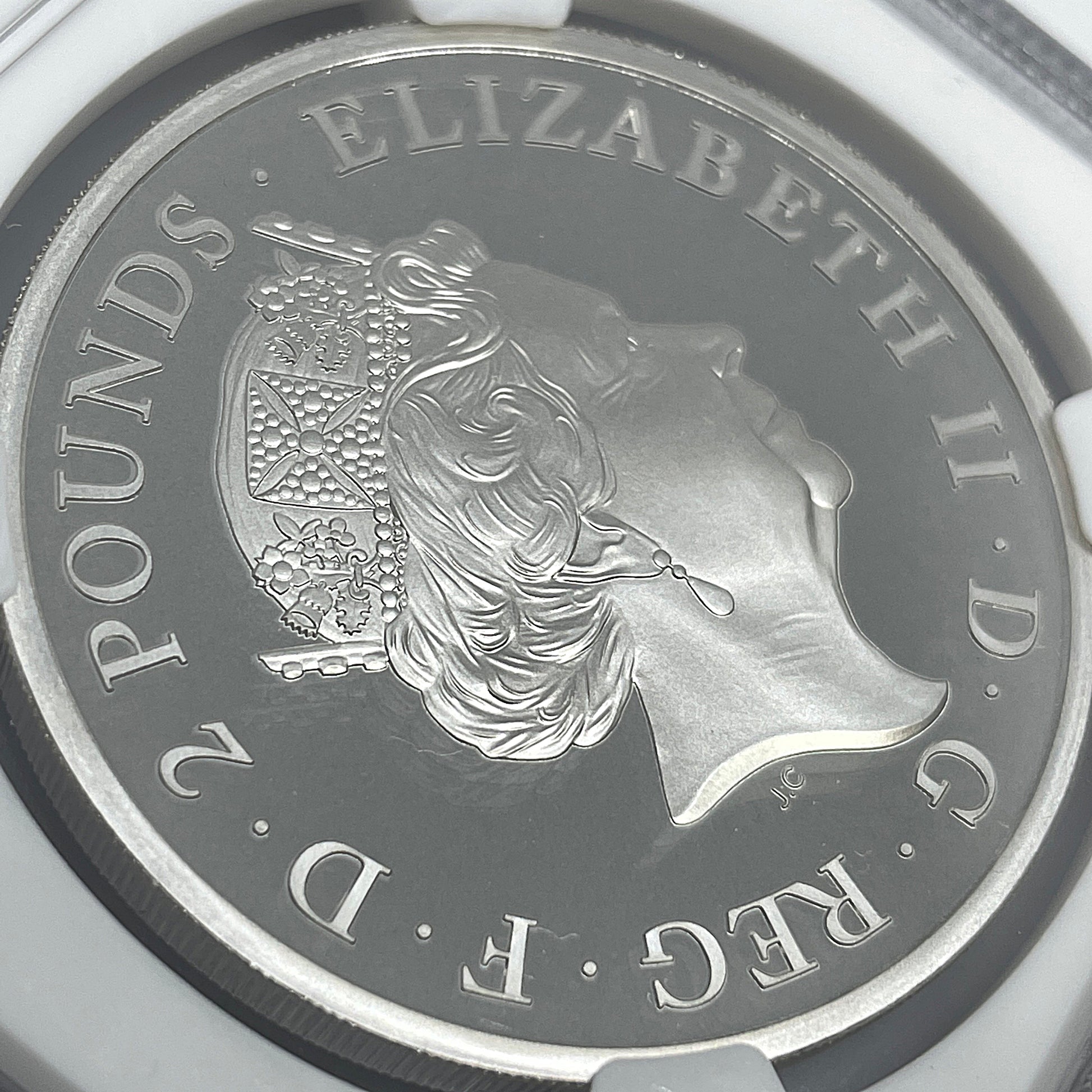 2021年 クイーンズビースト グリフィン 1オンス 2ポンド 銀貨 NGC PF70UC FR イギリス – PROOF COINS