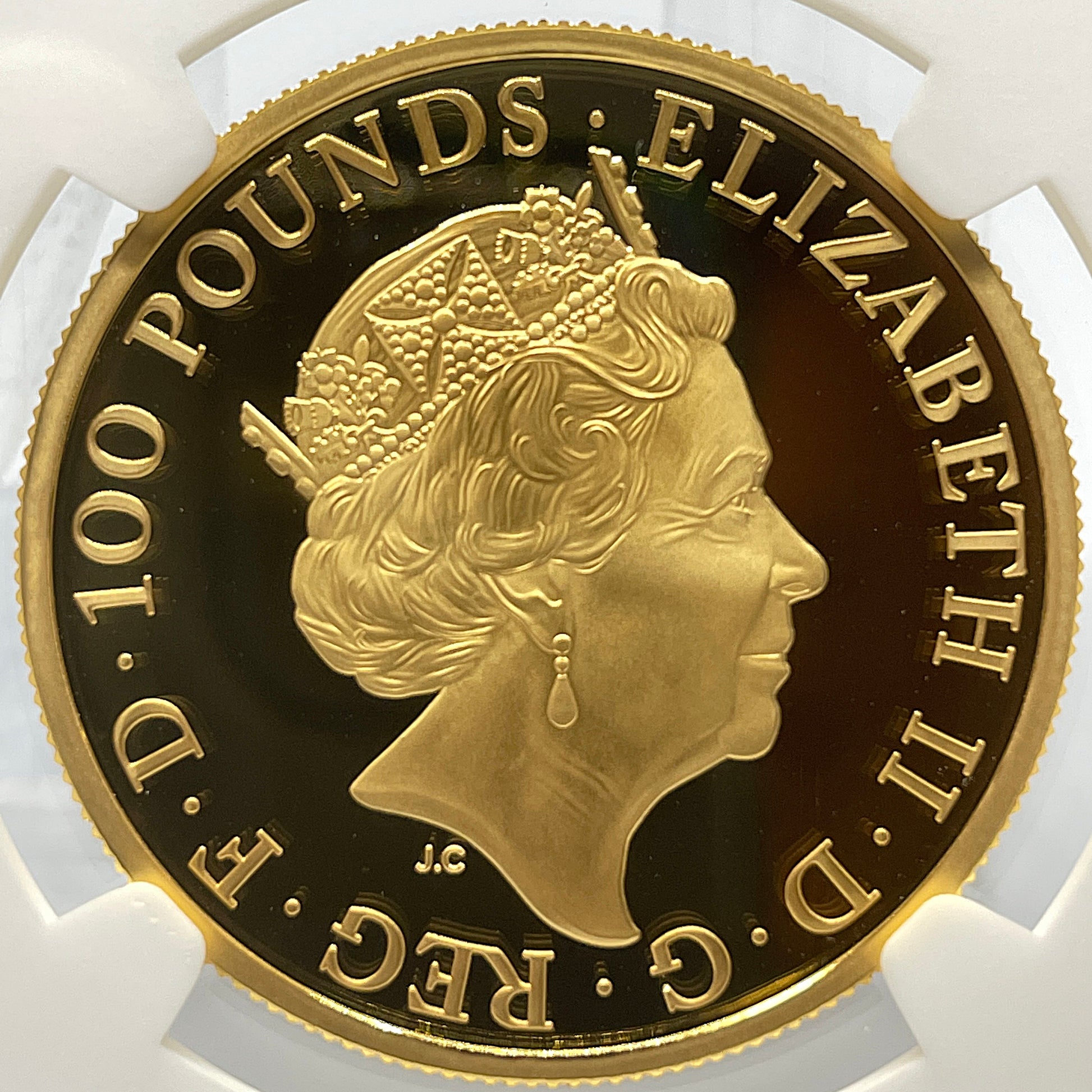 2021年 クイーンズビースト グリフィン 1オンス 100ポンド 金貨 NGC PF70UC FR イギリス – PROOF COINS