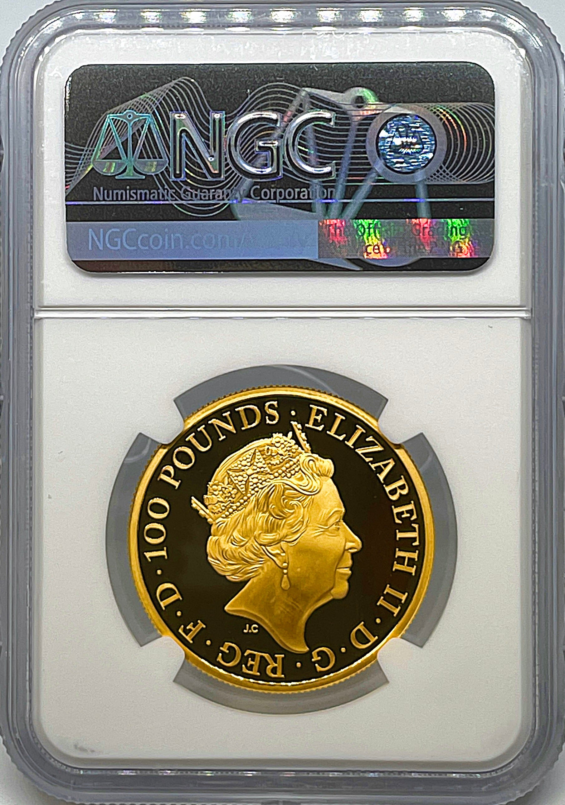 2021年 クイーンズビースト グリフィン 1オンス 100ポンド 金貨 NGC 