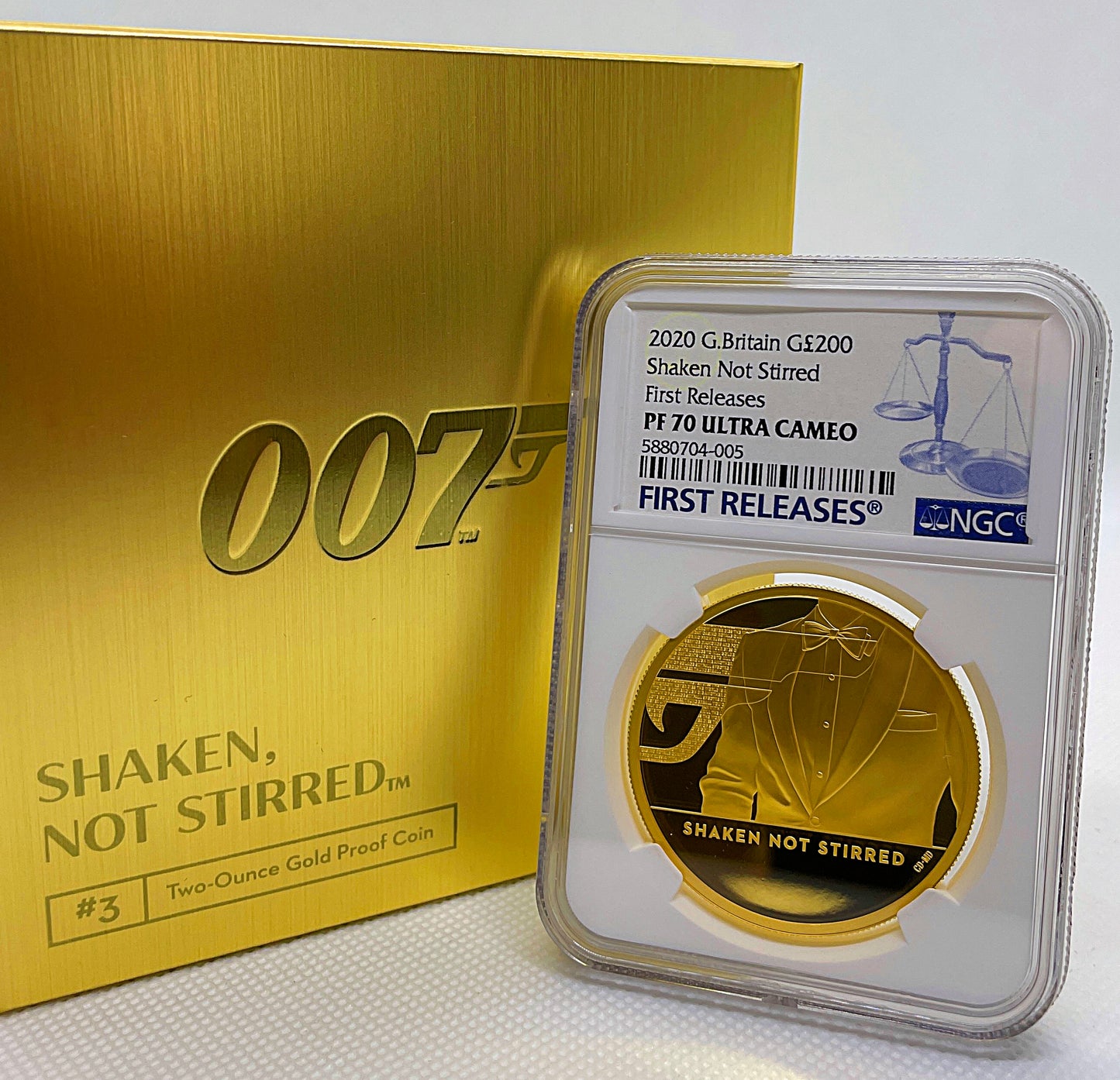 007 ジェームズ・ボンド 第3貨 2オンス 200ポンド金貨 NGC PF70UC FR イギリス 2020年 – PROOF COINS