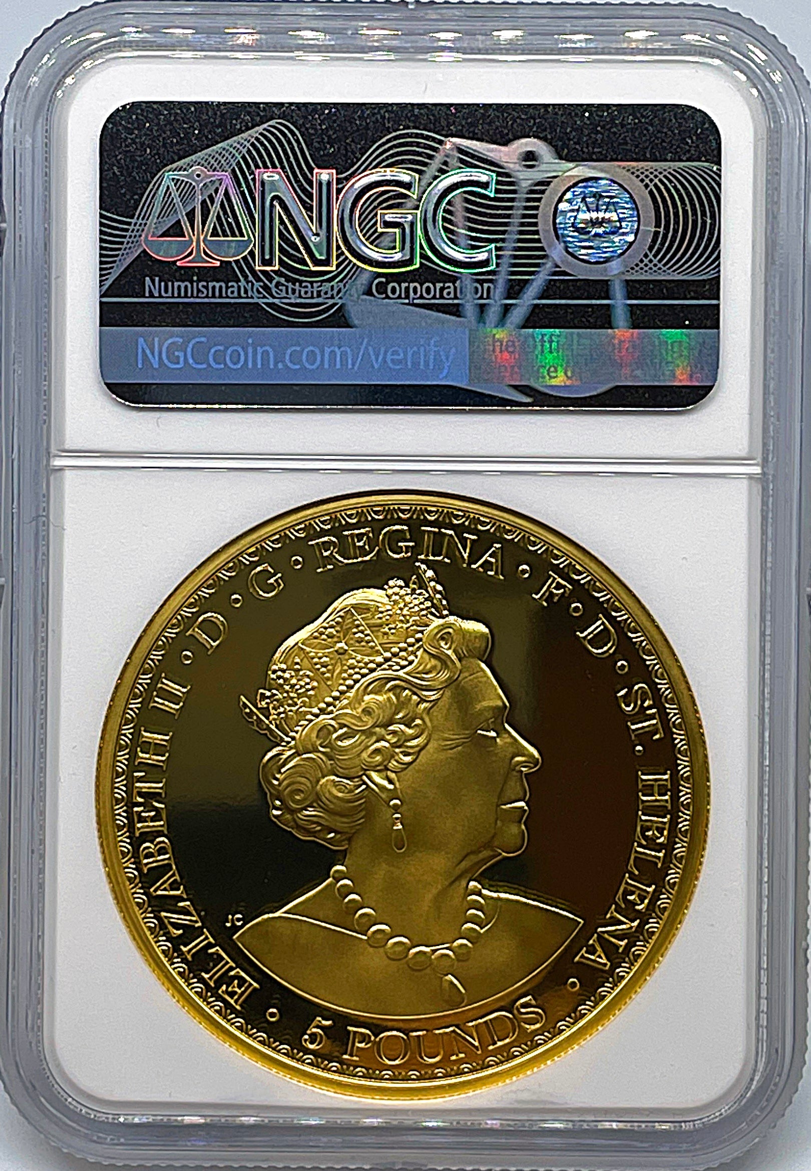 2021年 セントヘレナ ウナとライオン 2オンス 5ポンド 金貨 NGC PF70UC 