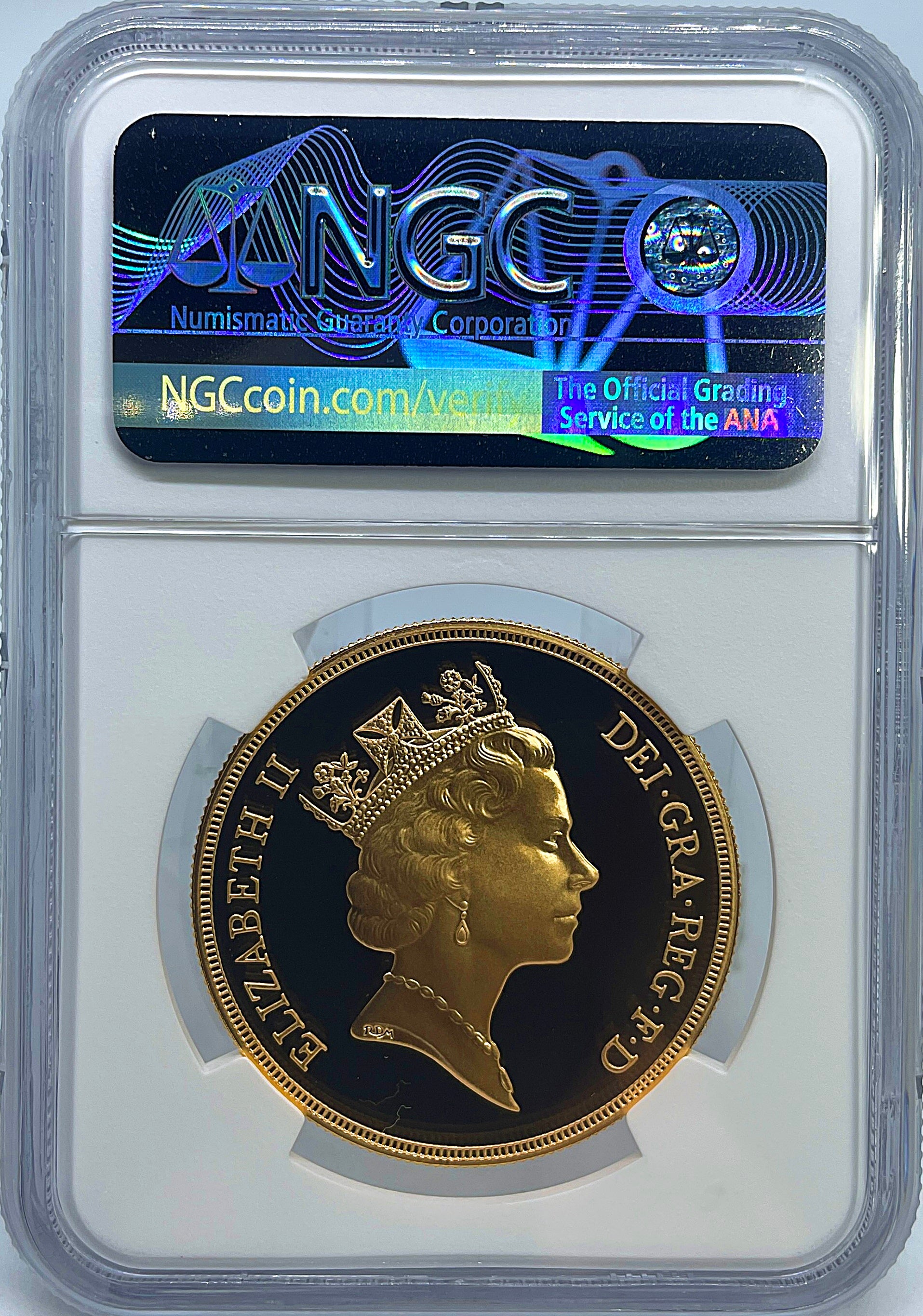 1997年 イギリス ミドルエリザベス女王 NGC PF69UC 5ポンド金貨 - 旧